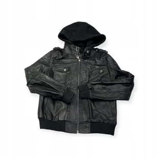 Skórzana kurtka damska z kapturem Real Leather L - Kurtki damskie - miniaturka - grafika 1