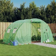 Szklarnie ogrodowe - vidaXL Szklarnia ze stalową ramą, zielona, 8 m², 4x2x2 m - miniaturka - grafika 1