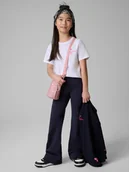 Spodnie i spodenki dla dziewczynek - 4F Spodnie dresowe z rozszerzanymi nogawkami dziewczęce - granatowe 152 (11-12 lat) - miniaturka - grafika 1