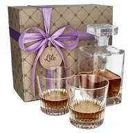 Karafki - Karafka szklanki do whisky 0,7L zestaw prezentowy Lile Ginger - miniaturka - grafika 1
