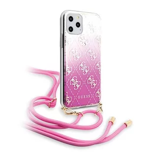 GUESS Guess 4G Gradient Etui z odpinaną smyczką iPhone 11 Pro (różowe) GUHCN58WO4GPI - Szkła hartowane na telefon - miniaturka - grafika 1