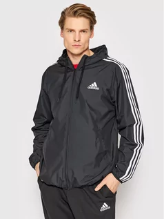 Kurtki męskie - Adidas Wiatrówka Primegreen Essentials GK9026 Czarny Regular Fit - grafika 1