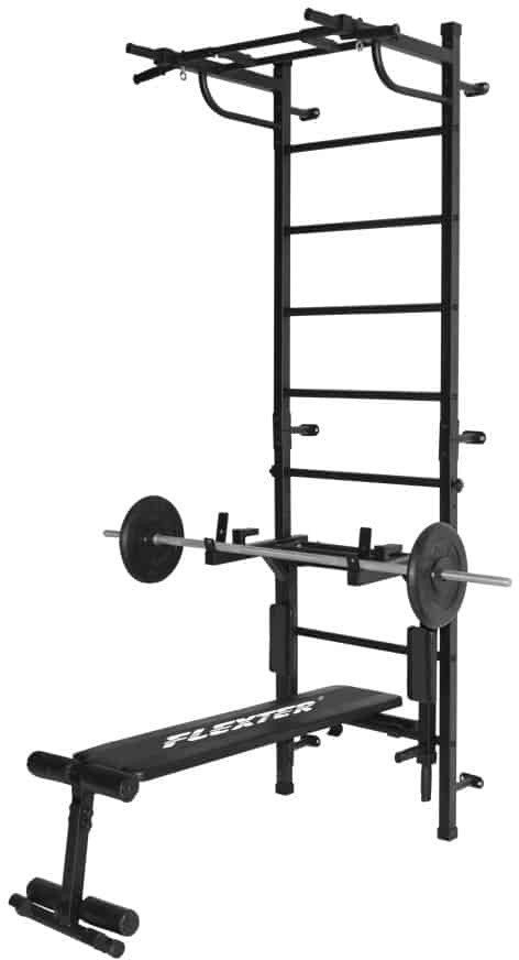 MAŁPISZON Drabinka Kraft Light 3w1 czarna elite z wyciągiem + ławka + poręcze 200kg