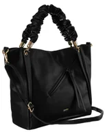 Torebki damskie - Damska torebka worek z marszczonymi rączkami i ukośną kieszonką — Rovicky - miniaturka - grafika 1