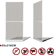 Moskitiery - Drzwi moskitiery VINGO, moskitiera 95x210CM wodoodporna aluminiowa rama moskitiery z włókna szklanego do okien balkonowych w salonie - miniaturka - grafika 1