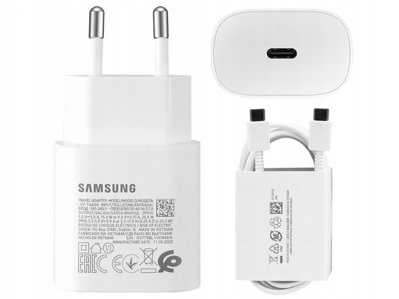 ORYGINALNA ŁADOWARKA SAMSUNG 25W PD S22 S23 S24 A53 S21 A54 A14 A34 + KABEL