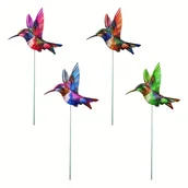 Inne - TEMU 4 sztuki/zestaw, kolorowe metalowe kolce ogrodowe z kolibrami - 18,7 x 7,5 cala dekoracyjne kolce ogrodowe na zewnątrz - metalowe sztuki - miniaturka - grafika 1