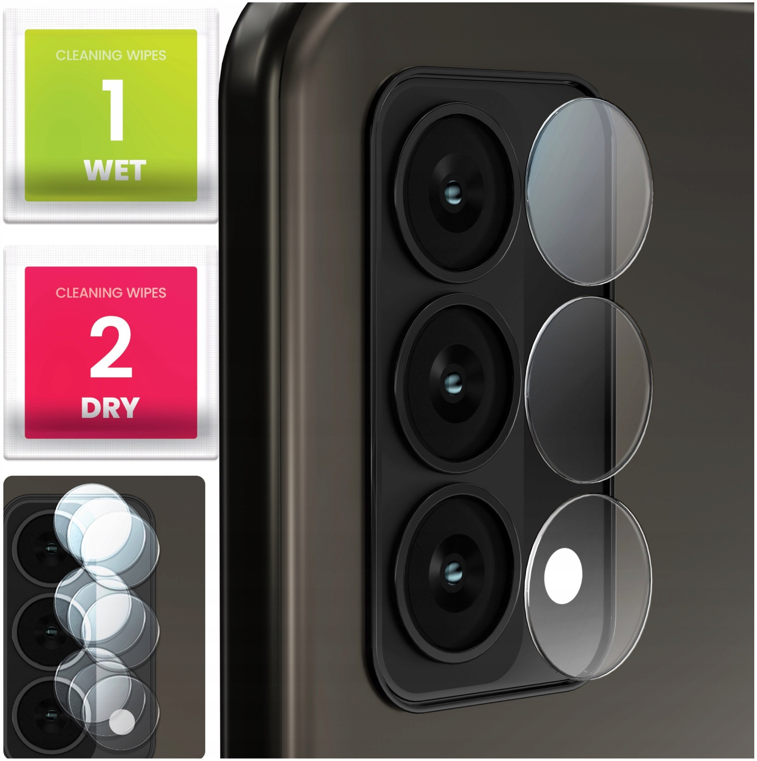 3-PAK Szkło Na Aparat Do Realme GT Master 5G Hartowane, Na Obiektyw, 9H