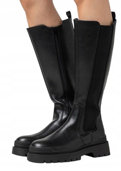 EVEN&ODD CZARNE KLASYCZNE KOZAKI SKÓRA EKOLOGICZNA 40 T6B