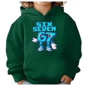 Bluzy dla dziewczynek - BLUZA DZIECIĘCA Z KAPTUREM 67 SIX SEVEN KLOCKI VIRAL 110-116 PREZENT - miniaturka - grafika 1