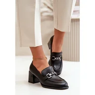 Półbuty damskie - Półbuty damskie na słupku Vinceza Black czarne - miniaturka - grafika 1