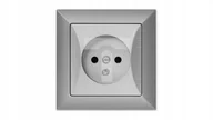 Gniazdka elektryczne - Timex Opal Gniazdo pojedyncze 2P+Z srebrny 137168 - miniaturka - grafika 1