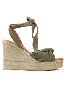 Manebi Espadryle Hamptons Wedge Espadrilles With Knot W 0.1 WS Zielony - Espadryle damskie - miniaturka - grafika 1