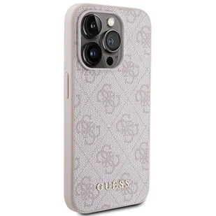 Etui Guess 4G Metal Gold Logo na iPhone 15 Pro - różowe - Etui i futerały do telefonów - miniaturka - grafika 4