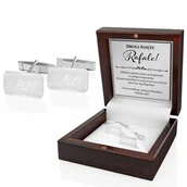 Spinki do mankietów i krawatów - Srebrne Spinki do Mankietów Koszuli 925 z Grawerem na Pożegnanie Księdza - miniaturka - grafika 1