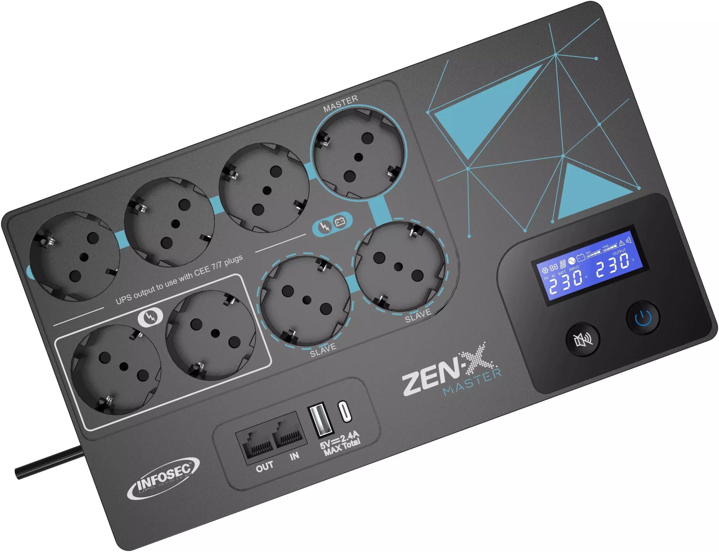 Zasilacz awaryjny UPS ZEN-X Master 800, 800VA, 480W, 8x FR/Schuko INF_661253