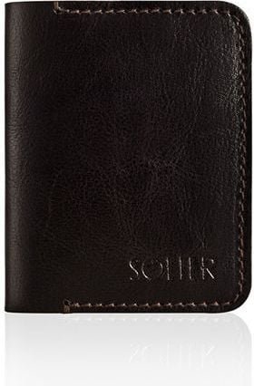 Solier Cienki skórzany męski portfel SOLIER SLIM BRĄZ LAILA