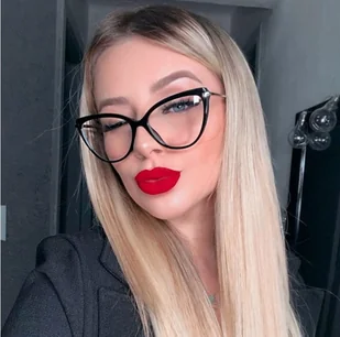 Okulary kocie do komputera damskie z filtrem BLUE Light zerówki 2563 - Okulary korekcyjne, oprawki, szkła - miniaturka - grafika 1