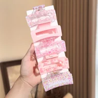 Ozdoby do włosów - TEMU 5 szt. Słodkie Różowe i Różowo-Czerwone Spinki do Włosów z Nadrukiem Truskawek w Kształcie , Przezroczyste Kwadratowe Klipsy, Matowe Puste - miniaturka - grafika 1