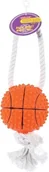 Zabawki dla psów - Zolux Zabawka piłka do koszykowki ze sznurkiem Dostawa GRATIS od 99 zł + super okazje - miniaturka - grafika 1