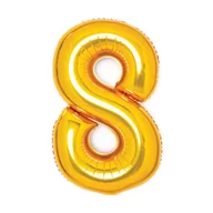 Balony i akcesoria - BALON FOLIOWY CYFRA 8 ZŁOTY 66 CM - miniaturka - grafika 1