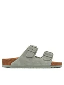 Klapki i japonki męskie - Birkenstock Klapki Arizona zamsz 1029146 Zielony - miniaturka - grafika 1