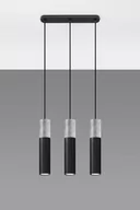 Lampy sufitowe - Sollux Lighting Lampa wisząca BORGIO 3L czarny - miniaturka - grafika 1