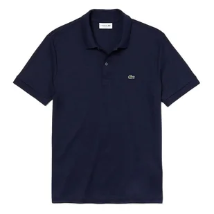 Koszulka Lacoste Cotton Shirt Regular Fit DH2050-166 - granatowa - Koszulki męskie - miniaturka - grafika 1