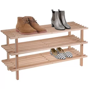 Półka na buty drewniana 3 poziomy 77x40 cm - Wieszaki i stojaki - miniaturka - grafika 1