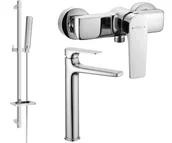 Zestawy baterii łazienkowych - Mexen Lynx DQ72 zestaw prysznicowy, chrom - 745914DQ72-00 - miniaturka - grafika 1