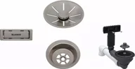 Syfony - BLANCO Armatura odpływowo-przelewowa 1x3,5" z InFino i elementami stalowymi satin platinum - miniaturka - grafika 1
