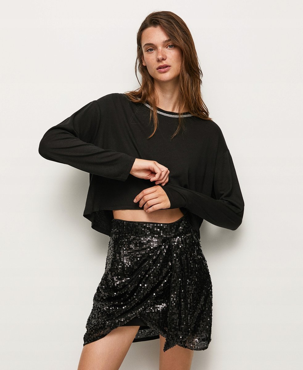 PEPE JEANS SWETER Z DŁUGIM RĘKAWEM Z LNEM XL P9F