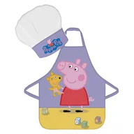 Zabawy w naśladowanie dorosłych - ŚWINKA PEPPA KOLOROWY FARTUSZEK KUCHENNY DLA DZIECI Z CZAPKĄ KUCHARSKĄ 3+ - miniaturka - grafika 1