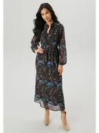 Sukienki - Aniston Sukienka w kolorze czarno-turkusowym - miniaturka - grafika 1