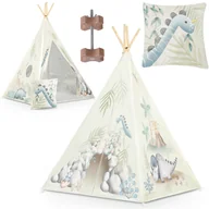 Namioty i tipi dla dzieci - Nukido, Namiot dla dzieci tipi, teepee, wigwam, Dino 114 × 114 × 165 cm - miniaturka - grafika 1