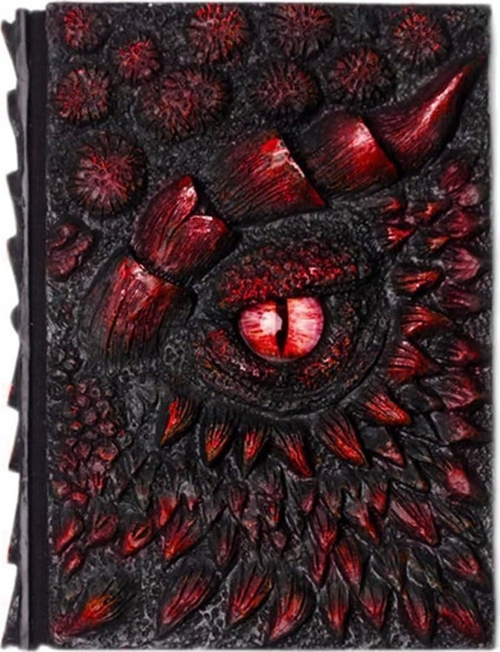 Zeszyt Pamiętnik Notes Dziennik W Stylu Retro Smok Dragon Czerwona Okładka