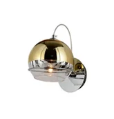 Lampy ścienne - VERONI nowoczesny kinkiet chrom ze złotym kloszem szklanym 1xG9 - miniaturka - grafika 1