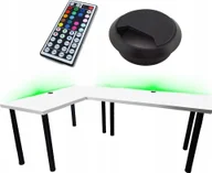 Biurka gamingowe - BIURKO GAMINGOWE NARONE BIAE PRZEPUST - miniaturka - grafika 1