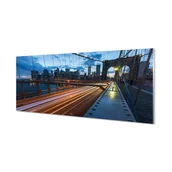 Tablice i flipcharty - Panel między szafki Wieżowce most rzeka 125x50 cm - miniaturka - grafika 1