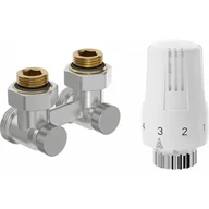 Zawory i kraniki - Mexen G01 zestaw termostatyczny dwururowy DN50, kątowy 1/2"x3/4", nikiel - W911-012-918-01 - miniaturka - grafika 1
