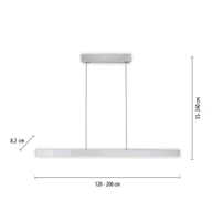 Lampy sufitowe - Lampa wisząca PURE LED Moto-Rise, srebrna, aluminium CCT - miniaturka - grafika 1