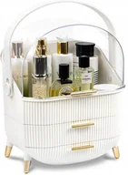 Pudełka i szkatułki - Szkatułka Organizer Szafka Na Kosmetyki Szuflady Na Nóżkach F9 Biała - miniaturka - grafika 1
