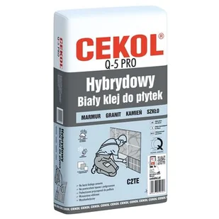 Cekol Hybrydowy biały klej do płytek i kamienia Q-5 PRO 5 kg - Kleje i inne preparaty budowlane - miniaturka - grafika 1