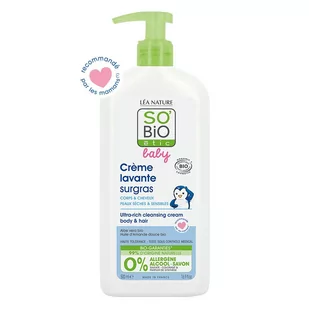 Bio So etic SO Baby, Ultra bogaty krem do mycia ciała i włosów niemowląt i dzieci, 500 ml - Kosmetyki kąpielowe dla dzieci - miniaturka - grafika 1