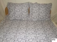 Pościel - Pościel z kory 140x200 173 szara białe kwiatki guziki 100% bawełna gruba - miniaturka - grafika 1