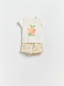 Komplety dla niemowląt - Reserved - Bawełniany komplet z nadrukiem - złamana biel - miniaturka - grafika 1