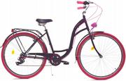 Rowery - Dallas Bike City 7spd 26 cali Czarno-różowy - miniaturka - grafika 1