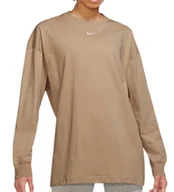 Bluzki damskie - Bluzka z długim rękawem oversized Nike Essential DM6232-200 L - miniaturka - grafika 1