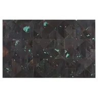 Dywany - Beliani Dywan skórzany czarny/turkusowy 140 x 200 cm ATALAN - miniaturka - grafika 1