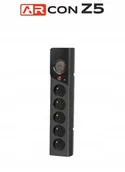 Listwy zasilające - Arcon Z5 Black Surge Protector Power Strip, 5 Outlets, 5m Cable ARCON Z5 5M BLACK - miniaturka - grafika 1